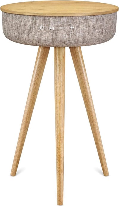 Houten Luidspreker Tafel - Muziek Meubel - Draadloos Luisteren - 88 Watt Stereo - 16 x 16 x 25 cm