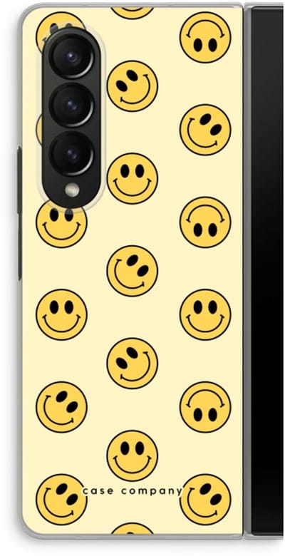 Case Company® - Hoesje geschikt voor Samsung Galaxy Z Fold4 hoesje - Smiley N°2 - Soft Cover Telefoonhoesje - Bescherming aan alle Kanten en Schermrand