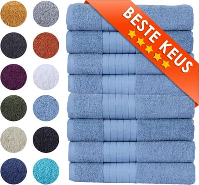 Zavelo Luxe Handdoeken - Hotelkwaliteit - Badhanddoeken - 50x100 cm - 8 Stuks - IJsblauw