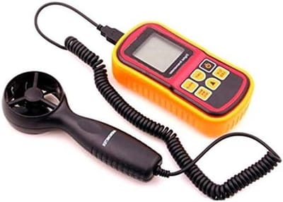 Digitale Anemometer - Windsnelheidmeter Windmeter - Windmeting Buiten - Temperatuurmeting - 145x72x35 mm - Zwart