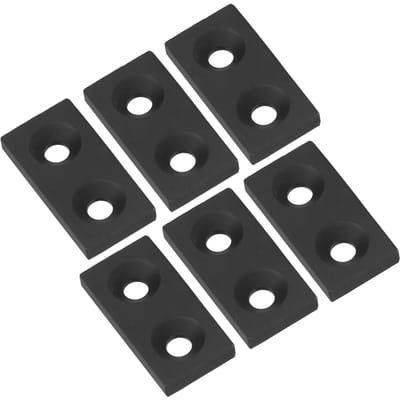 10 stuks Aluminiumlegering Eindkap Dubbele Gaten Afdekplaat voor Profielen Frame CNC Machines Zwart zwart