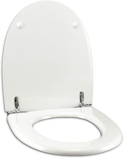 idrotop Toilet seat for Geberit Sprunx Antibes white hinge normal or slow motion soft close chrome