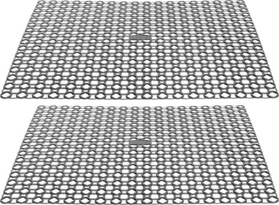 Whitefurze Gootsteenmat/Spoelbakmat - 2x - grijs - kunststof - 35 x 35 cm - afdruipmat