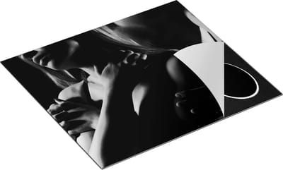 Chefcare Inductie Beschermer Vrouw met een Man - Liefde - Erotiek - Zwart Wit - 60x50 cm - Afdekplaat Inductie - Kookplaat Beschermer - Inductie Mat