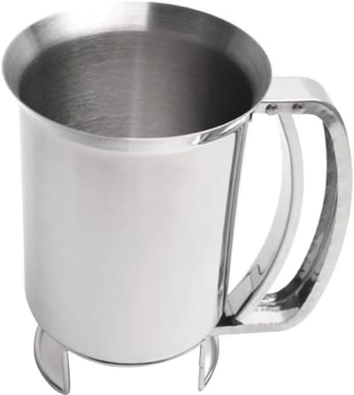 Pannenkoek Beslag Dispenser - Cake Maker Trechter - Beslag Verdelen - Druppelvrije Klep - 900 ML - Zilver