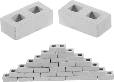 Mini Bakstenen - Speelgoedblokken Keramisch - Landschapsarchitectuur Maken - Ontwikkelt Fijne Motoriek - 30 Stuks - Grijs