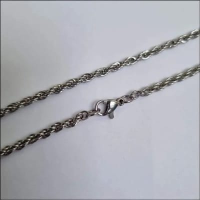 Aramat Jewels | Halskettingen | Stalen Koordketting Zilverkleurig – Comfortabele Rope Chain RVS Unisex | | | |3mm | Staal | Volwassenen | Verkleurd niet