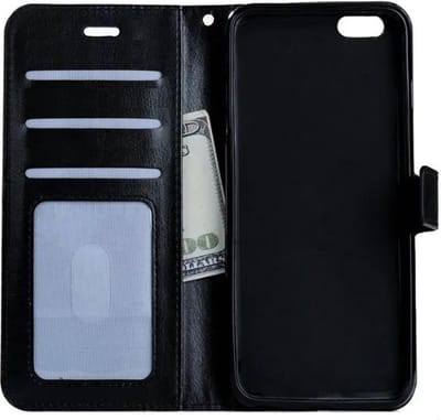 Hoesje - Geschikt voor Apple iPhone 5 / 5s / 5SE - Luxe Bookcase - Walletcase Hoes - Portemonnee - Cover - Telefoonhoes - Zwart