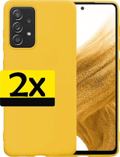 Hoesje - 2 Stuks - Geschikt voor Samsung Galaxy A53 - Sterk & Shockproof - Case Siliconen - Back Cover - Telefoon Hoes - Telefoonhoesjes - Geel