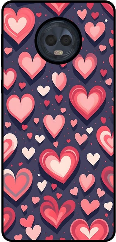 Smartphonica Telefoonhoesje Geschikt voor Motorola Moto G6 met Hartjes Opdruk - TPU Backcover Case With Heart Design geschikt voor Motorola Moto G6