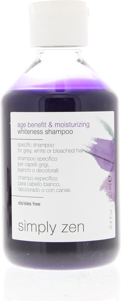 Simply Zen age benefit & moisturizing whiteness shampoo 250 ml - Zilvershampoo - Voor Alle haartypes