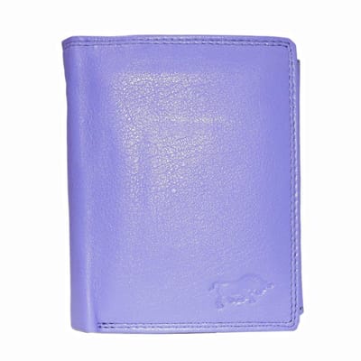 Paarse Euro Portemonnee Leer - Compact Leren Portemonnee Paars