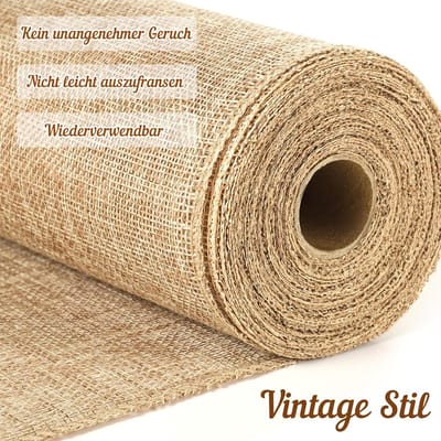 Jute Tafelloper op Rol - Voor bruiloften en decoratie - Beige - 28 cm x 10 m