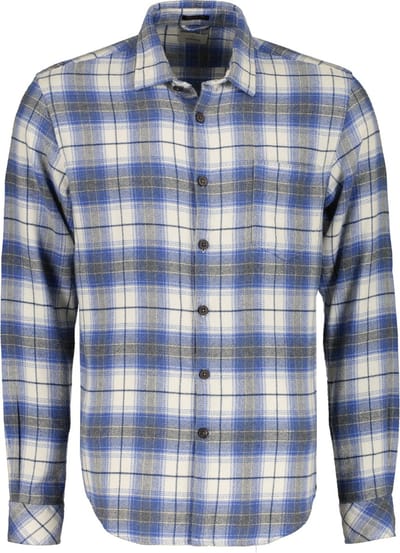 Dstrezzed Overhemd Stein Flanel Ruit Blauw - Maat M - Heren - Overhemden Casual