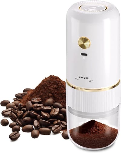 Koffiemolen - Koffiemolen electrisch - Elektrische Koffiemolen met Instelbare Maalgraad – Draagbare Bonenmaler met Keramische Maalkern – Voor Koffiebonen, Kruiden en Specerijen – Compact en Oplaadbaar