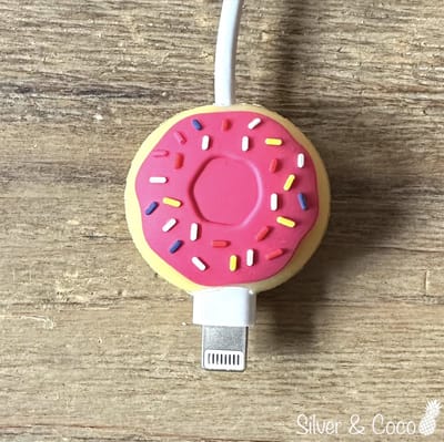 SilverAndCoco® - Kabeldiertjes / Kabelprotector / Kabelbeschermer Mobiele Telefoon Kabel Lader beschermer / Kabelbijter iPhone iPad Android oplader - Donut