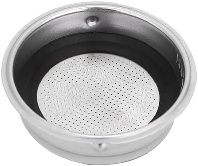 Dailygoods - Portafilter koffiefilter, afneembare roestvrijstalen koffiefiltermand, wasbaar onder druk gaas bodemloze vervangingsaccessoires voor koffiemachines (Enkele portie)
