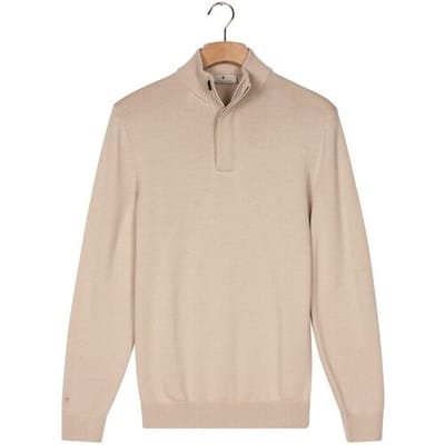Thomas Maine Trui Half Zip Single Knit Merino Easy Wash Wool Kitt / male