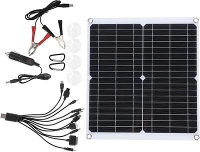 Draagbaar Zonnepaneel - Noodoplader Solar - Buiten Opladen - Hoge Conversie - 20 Watt - Zwart