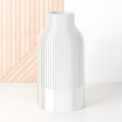 Fleuriek - Grote Vaas - Silk wit - H50 cm - Japandi Vaas - Minimalistisch design - Bloemenvaas van bio kunststof - Japandi living decoratieve vaas