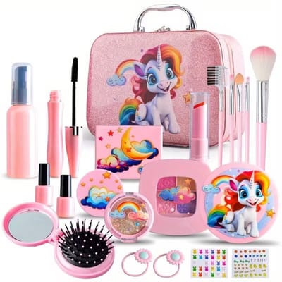 K&R Ventures® Roze Make up Speelkoffer Set – Pretend Play Beautyset voor Meisjes – Inclusief Dressing Tas & Accessoires – Educatief Rollenspel Speelgoed – Perfect Cadeau voor Verjaardag, Kerst & Feestdagen