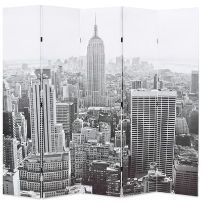 vidaXL - Kamerscherm - New - York - bij - daglicht - 200x170 - cm - zwart - en - wit