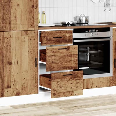 vidaXL - Onderkast - Porto - bewerkt - hout - oud - houtkleurig