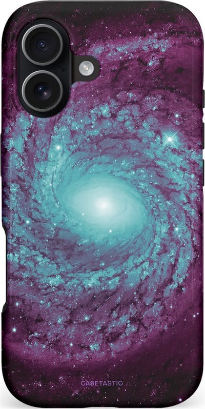 Casetastic hoesje geschikt voor Apple iPhone 17 - MagSafe - Dubbellaagse bescherming - Nebula zonnestelsel - Fashion Case - Zwart Donkerblauw Grijs Lavendel