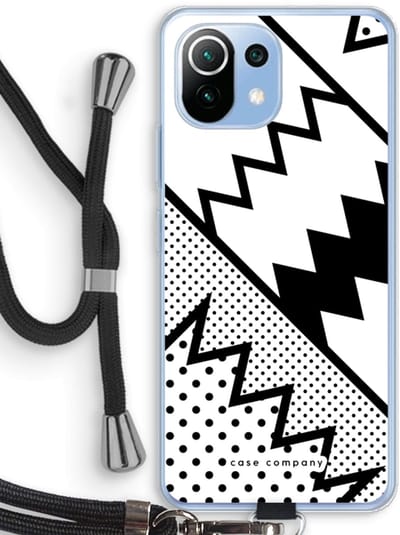 Case Company® - Hoesje met koord geschikt voor Xiaomi Mi 11 Lite hoesje met Koord - Pop Art #5 - Telefoonhoesje met Zwart Koord - Bescherming aan alle Kanten en Over de Schermrand