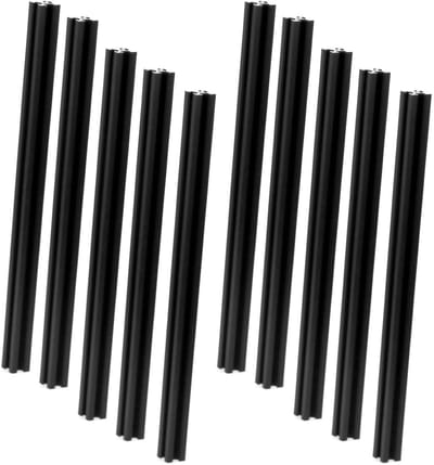 Dailygoods- Aluminium Profielrail 500 mm - 10 Stuks - Geanodiseerd - Zwart - Voor 3D-Printers/CNC-Machines - Doe-het-zelf - Profielbalk