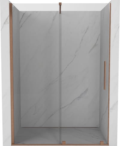 Mexen Velar schuifdeur voor douche 130 , transparant, geborsteld koper - 871-130-000-01-65
