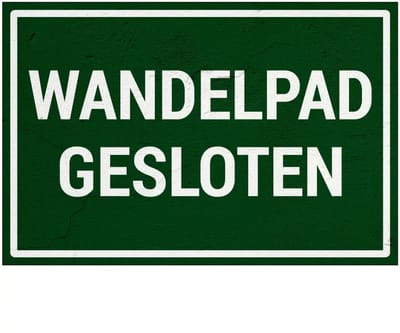 Wandelpad gesloten bord | Sign Again materiaal | 18 x 12 cm
