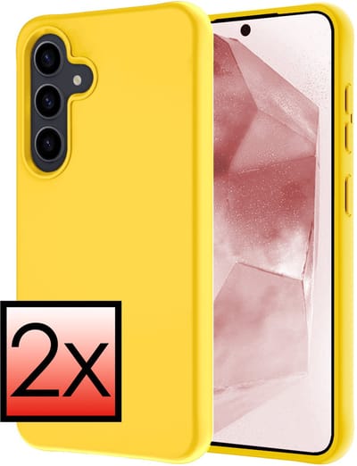 Hoesje - 2 Stuks - Geschikt voor Samsung Galaxy A56 - Sterk & Shockproof - Case Siliconen - Back Cover - Telefoon Hoes - Geel