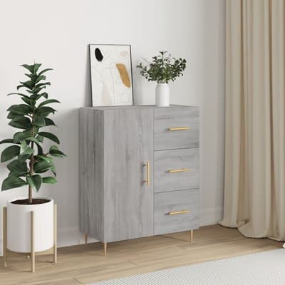 vidaXL - Dressoir - 69,5x34x90 - cm - bewerkt - hout - grijs - sonoma - eikenkleurig