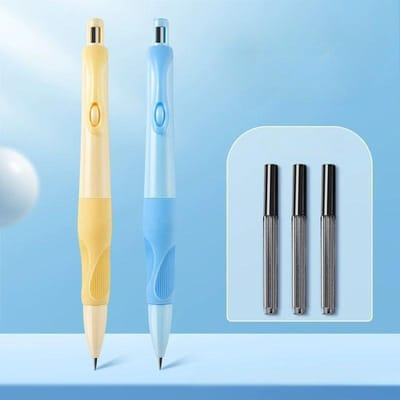 Positive Posture Automatisch Potlood 2.0mm Dikke Lood Uitstekende Grip Activiteitenpotlood Schrijven Met Vullingen School Studenten geel/blauw