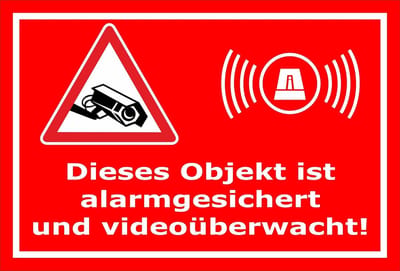 Beveiligingssticker - Cameratoezicht - Waarschuwing - Zelfklevend - 15x10cm - Wit