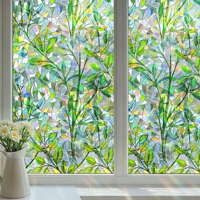 Daity Raamfolie - 50x100 cm - Elektrostatische hechting - Zelfklevende raamfolie - Privacyfolie - Matglas - Glas-in-lood raamfolie - Herbruikbaar - Kamerdecoratie