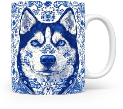Mok Husky Beker voor koffie of tas voor thee, cadeau voor dierenliefhebbers, moeder, vader, collega, vriend, vriendin, kantoor, opa, oma, hond, kerst, sinterklaas, verjaardag
