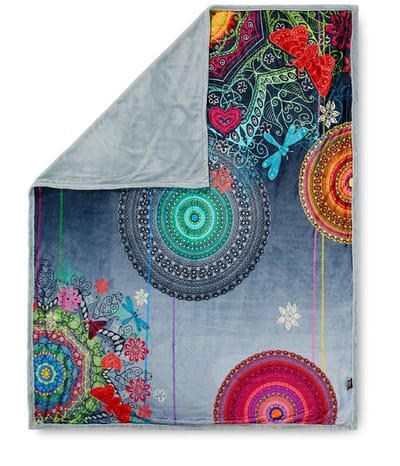 Hip Plaid Freya - 130x160 - Mandala's En Vlinders - Grijs