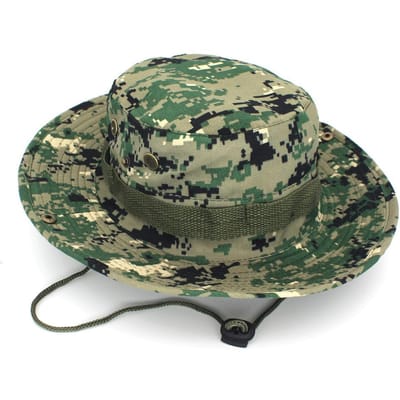 Camouflage Tactische Pet Boonie Bucket Hoed Petten Camo Mannen Buiten Sport Zon Bucket Hoed Vissen Wandelen Jagen Hoeden (as the picture,L(58-60cm))