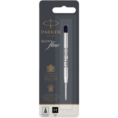 Balpenvulling parker quinkflow medium zwart Blister