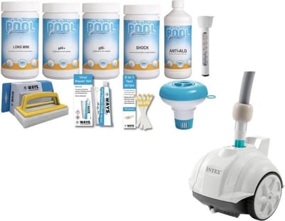 WAYS - Zwembad Onderhoud - Pakket Medium Deluxe & Automatische Zwembad Stofzuiger Compact