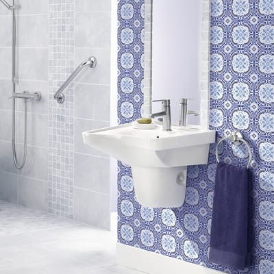 Zelfklevende tegelmuurstickers voor keuken en badkamer - 30 Azulejos Batoli cementtegelstickers - 30 stickers 15x15cm