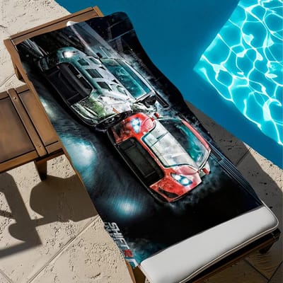 Tapis de Serviette Piscine Plage Portable Séchage Rapide Sable Voyage Extérieur Couverture de Bain Fine Tapis Serviette de Bain 50x100cm(20x40in)
