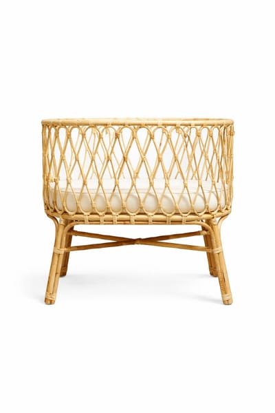 Createyourhome - Rotan - Bed - Wiegje - Ovalia - Ibiza - Japandi - Riet - Uniek - Eyecather - Uniek - Babykamer - Newborn - Incl Matras