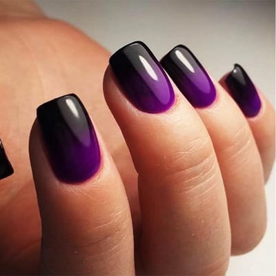 Dailygoody - Press-on nagels - Kunstnagels voor vrouwen - Hoogglanzend paars - Franse nagels - Stick op nagels - Geschikt voor meisjes - 24 stuks
