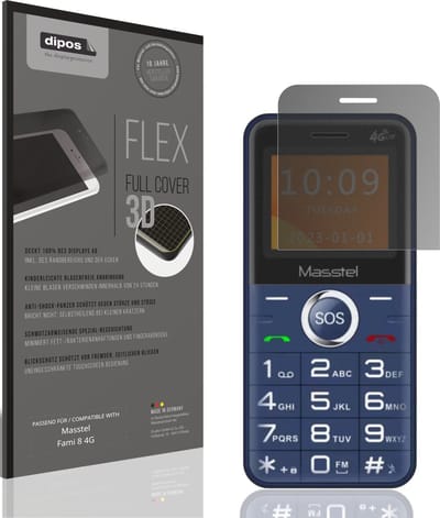 dipos FLEX – Matte Privacy Screenprotector geschikt voor Masstel Fami 8 4G | Volledige Schermbescherming | Case-Friendly