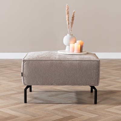 Bronx71® Hocker Kansas stof gemêleerd taupe