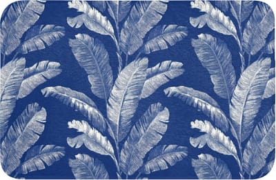 Badmat 60x40 cm - Antislip - Blad - Palm - Blauw - Badmatten voor badkamer - Badkamermat - Douchemat - Badkamer mat