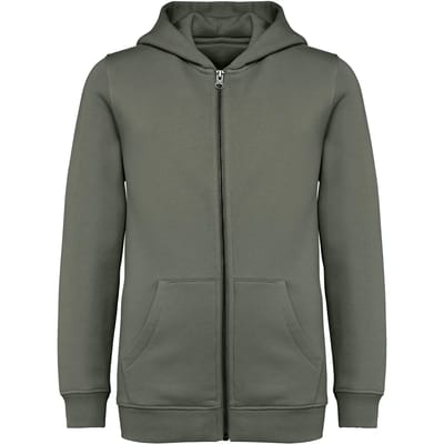 Native Spirit Ecologische kindersweater met rits en capuchon NS405 - Organic khaki - 10/12 years (10/12 ans)